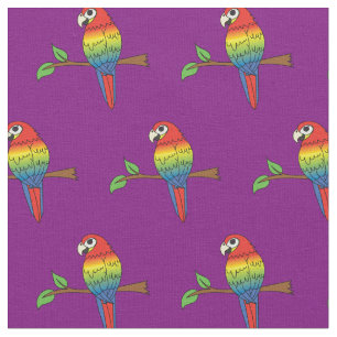 Bunte Ara-Papageien Süße Vögel Stoff