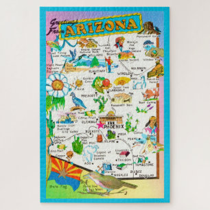 Bunte Arizona-Karte 20x30 Puzzle