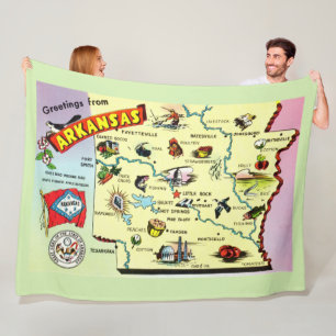 Bunte Arkansas-Karte Fleece-Decke Fleecedecke