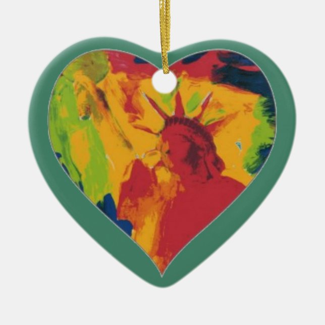 bunte Art Peter maximale Freiheits-Herzverzierung Keramikornament (Vorne)