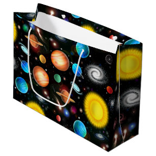 Bunte Astronomie-Raum-Geschenk-Tasche Große Geschenktüte
