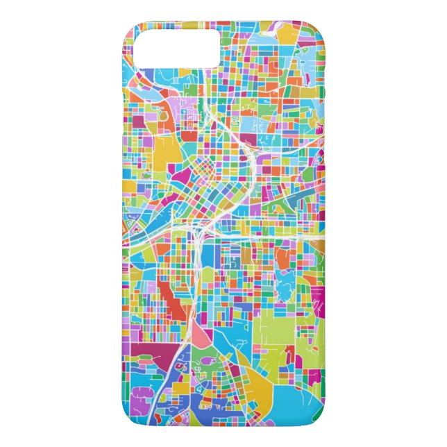 Bunte Atlanta-Karte Case-Mate iPhone Hülle (Rückseite)