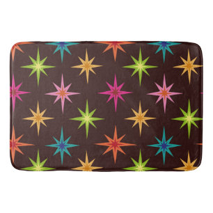 Bunte atomare Sternexplosionen der Funky Mid Centu Badematte