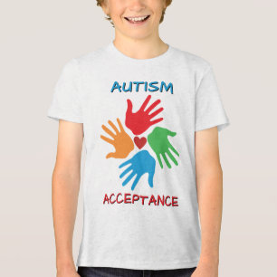 Bunte Autismus-Akzeptanz-Bewusstseins-Inklusion Tri-Blend Shirt