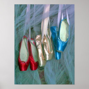 Bunte Ballett-Schuhe Poster