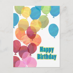 Bunte Ballon Geburtstag Postkarte