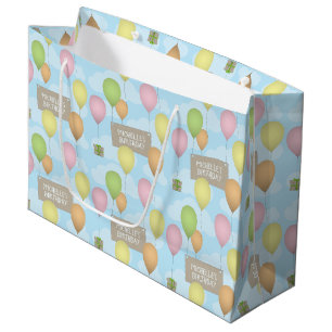 Bunte Ballon-Geburtstags-Muster-Geschenk-Tasche Große Geschenktüte
