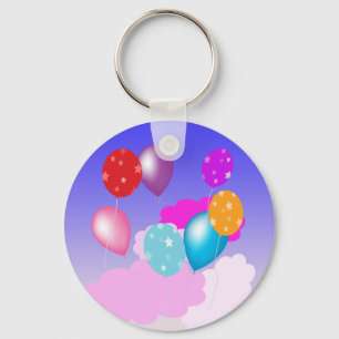 bunte Ballons und Wolken Party Zubehör Schlüsselanhänger