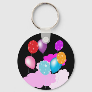 bunte Ballons und Wolken Party Zubehör Schlüsselanhänger