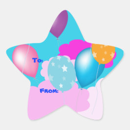 bunte Ballons und Wolken Party Zubehör Stern-Aufkleber