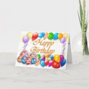 Bunte Balloons zum Geburtstag Karte
