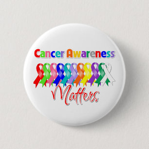 Bunte Bänder - Krebs-Bewusstseins-Angelegenheiten Button