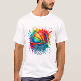 Bunte Basketball-Tie-Dye-Farbe T-Shirt
