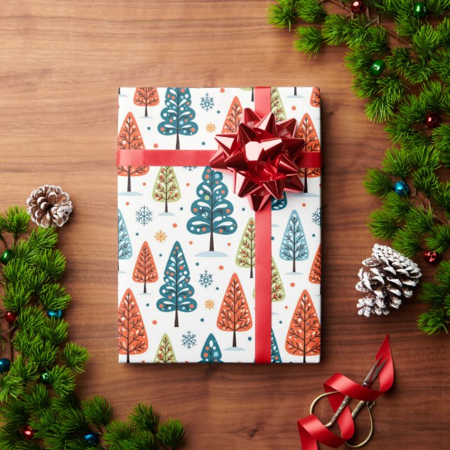 Bunte Bäume Geschenkpapier (Feiertagsgeschenk)