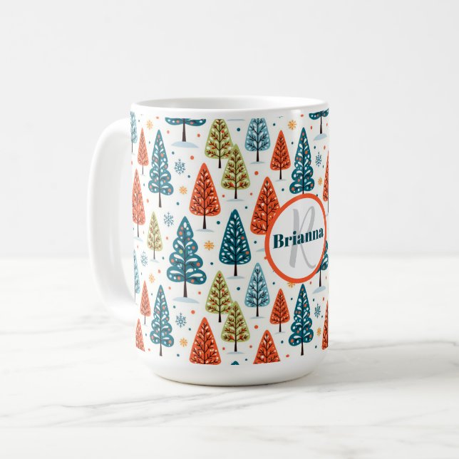Bunte Bäume Kaffeetasse (Vorderseite Links)