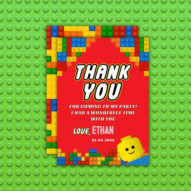 Bunte Bausteine Geburtstagsfreude Kinder Dankeskarte (Von Creator hochgeladen)