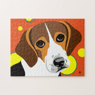 Bunte Beagle-Hunderätsel