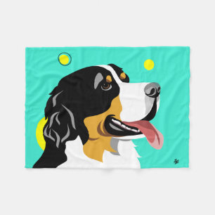 Bunte Berner Sennenhund Fleecedecke
