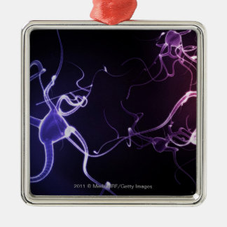 Bunte Beschreibung der Neuronen Silbernes Ornament