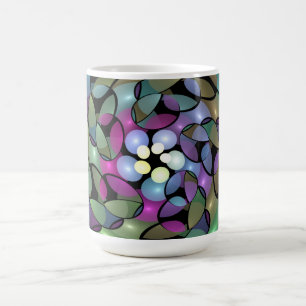 Bunte Bewegungen Abstrakte Trippy-Fraktalkunst Kaffeetasse