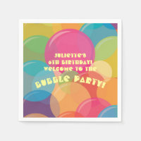Bunte Blase Geburtstagspapier Napkin