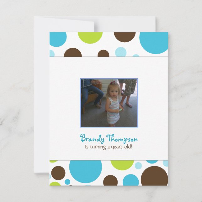 Bunte Blasen Einladung zur Geburtstagsparty (Vorderseite)