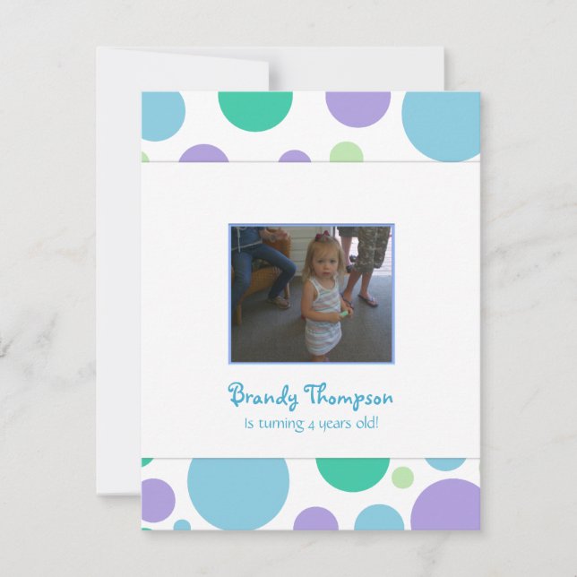 Bunte Blasen-Geburtstags-Party Einladung (Vorderseite)