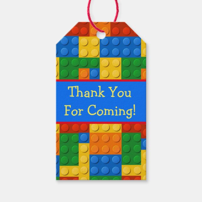 Bunte Blocks Geburtstag Vielen Dank Geschenkanhänger (Vorderseite)