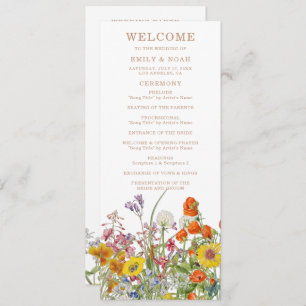 Bunte Blume Hochzeit Programm