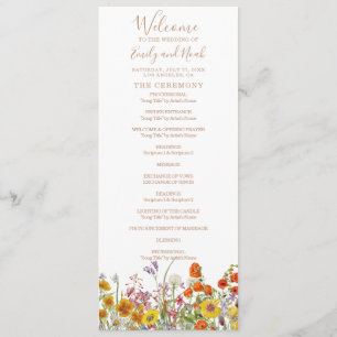 Bunte Blume Hochzeit Programm