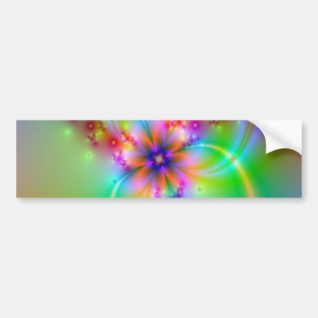 Bunte Blume mit Bändern Autoaufkleber (Vorne)