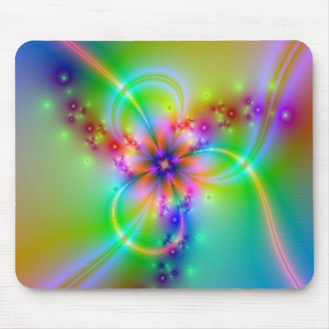 Bunte Blume mit Bändern Mousepad (Vorne)