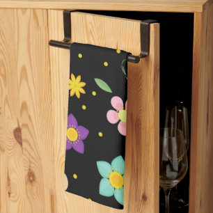 Bunte Blumen Aquarell Süß Geschirrtuch