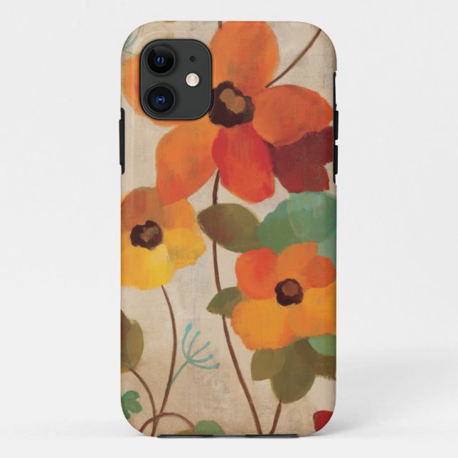 Bunte Blumen auf einem weg weißen Hintergrund Case-Mate iPhone Hülle (Rückseite)