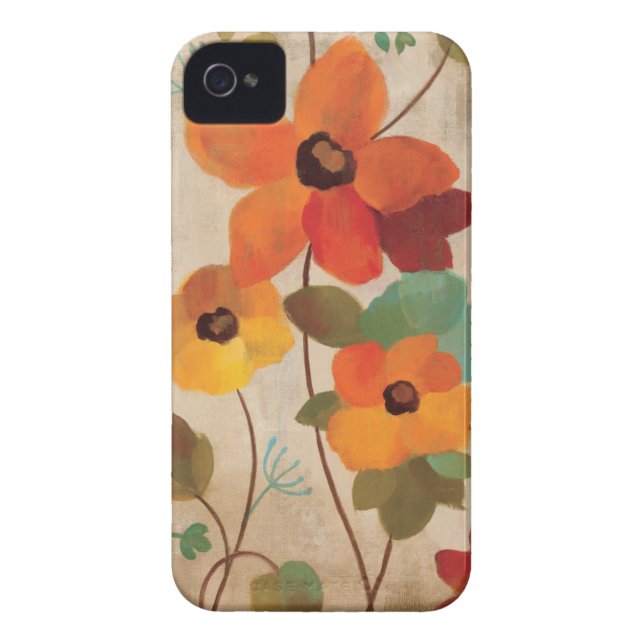 Bunte Blumen auf einem weg weißen Hintergrund Case-Mate iPhone Hülle (Rückseite)