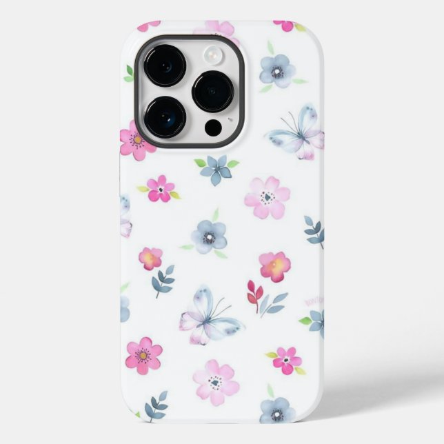 Bunte Blumen Case-Mate iPhone 14 Pro Hülle (Rückseite)