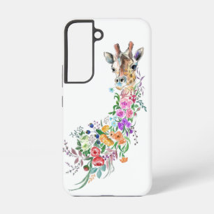 Bunte Blumen Giraffe Samsung Galaxy Hülle