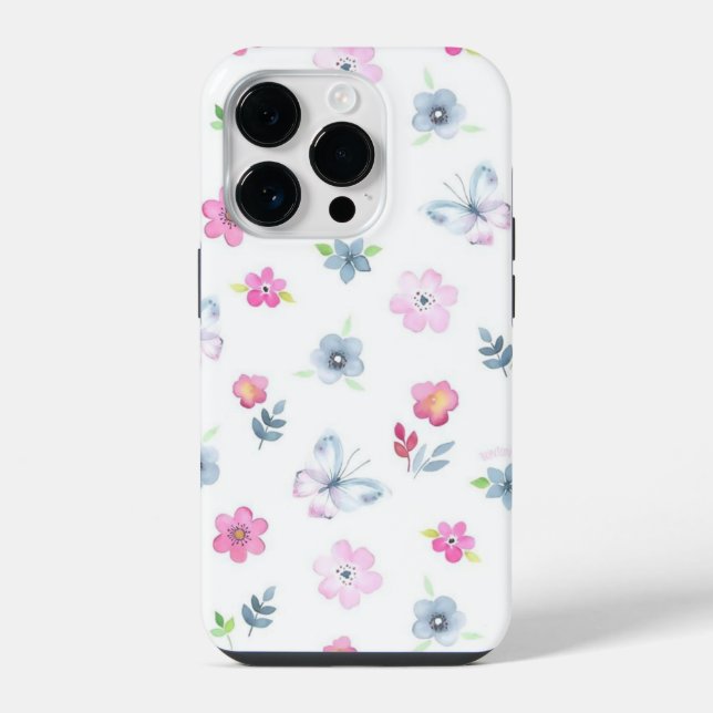 Bunte Blumen iPhone 14 Pro Hülle (Rückseite)