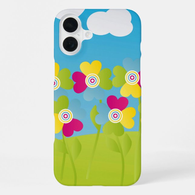 Bunte Blumen iPhone 16 Plus Hülle (Rückseite)