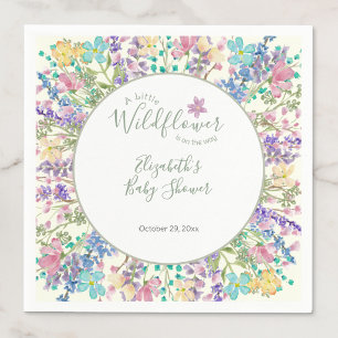 Bunte Blumen Kleine Wildblume Baby Shower Serviette