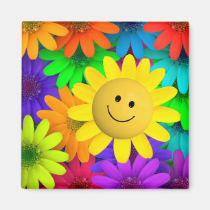 Bunte Blumen Magnet
