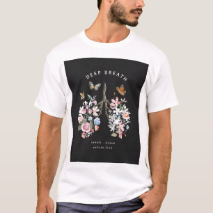 Bunte Blumen, Schmetterlinge, Lungen Illustration. T-Shirt