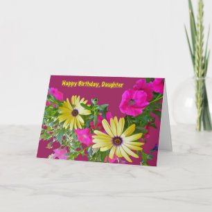 Bunte Blumen Tochter Geburtstagskarte Karte