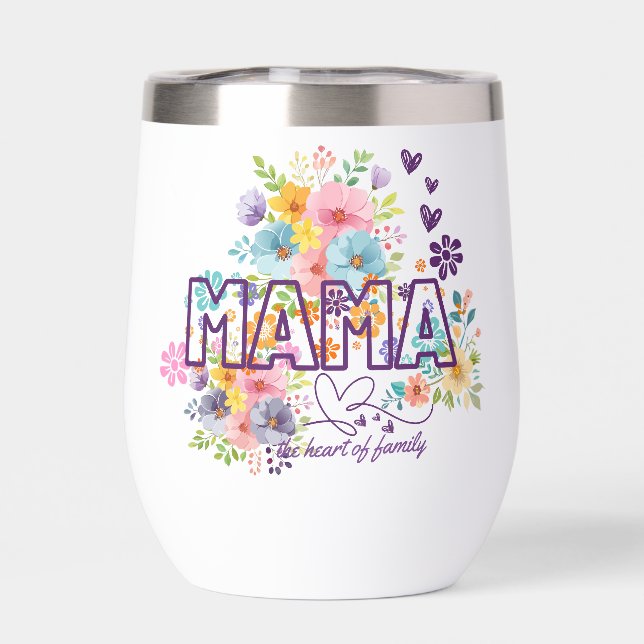 Bunte Blumen-Trendy-Design für Mama (Rückseite)