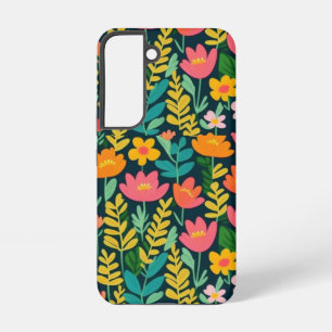 Bunte Blumen und Blätter Design  Samsung Galaxy Hülle