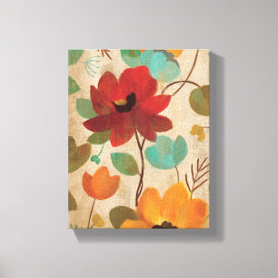 Bunte Blumen und Knospen Leinwanddruck