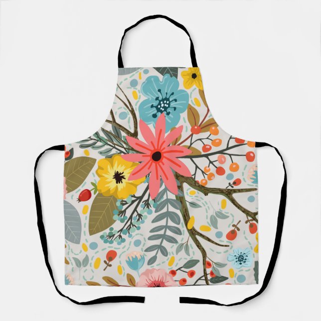 Bunte Blumen Wasserfarbe Süß       Schürze (Vorderseite)
