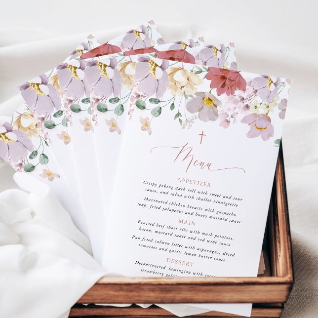 Bunte Blumen, Wildblumen, Boho, Taufmenü (Von Creator hochgeladen)