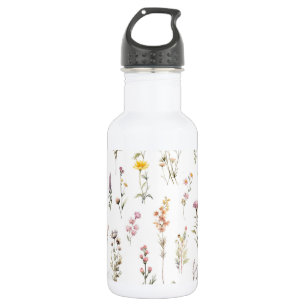 Bunte Blumen, Wildblumen, Gartenblumen Edelstahlflasche
