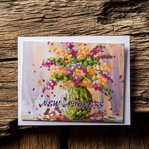 Bunte Blumen Wir Zogen Neues Zuhause Umzug Neue Wu Postkarte